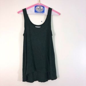 Rebecca Minkoff Dark Green Linen Tank